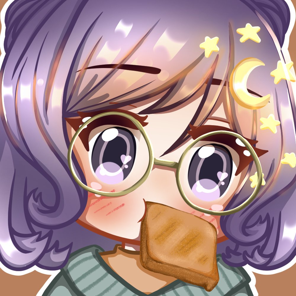 Hello #artmoots! Just created my new icon :3 She is my OC and she likes the night sky and bread 🍞 
Have a great day to all! ✨✨
#artph #icon #chibi #ArtistOnTwitter