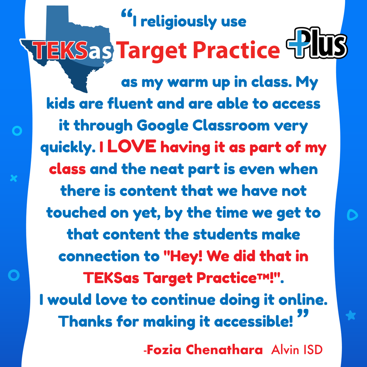 lsltweets's tweet image. How can you know what the students don't know?  TEKSas Target Practice Plus can help!  

Learn more at:  store.lonestarlearning.com/plus-resources/

#LoneStarLearning #TEKSasTargetPracticePlus #MathDailyReview #MathSpiralReview  #TexasMathTeachers #MathChat #iTeachMath #TexasTeachers  #STAAR #TEKS