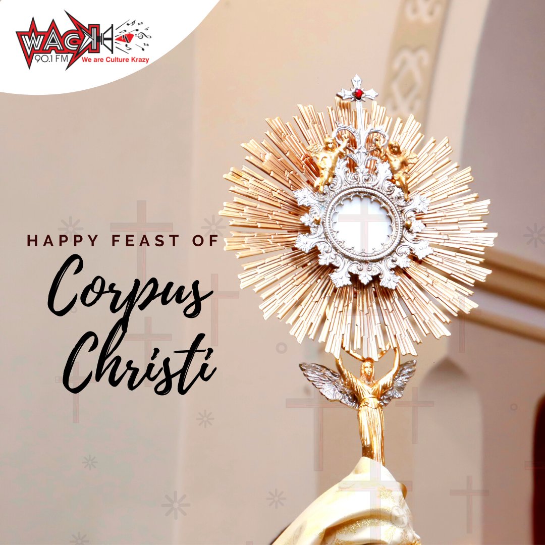 Wack901FM's tweet photo. May you be blessed with Christ's presence and guidance each day. Happy Corpus Christi, everyone, from the Wack 90.1FM team.

#trinidadandtobago #corpuschristi #blessed #holiday #868 #wackradio https://t.co/UuhiSkeD1p