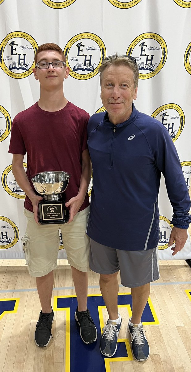 East Haven’s Teammate of the year award recipient is Joe Esposito. Joe continually displayed the day in and day out commitment, sacrifice and loyalty of a true teammate. On behalf of the Athletic Dept we wish Joe nothing but the best in his future endeavors. @EHHSHIVE