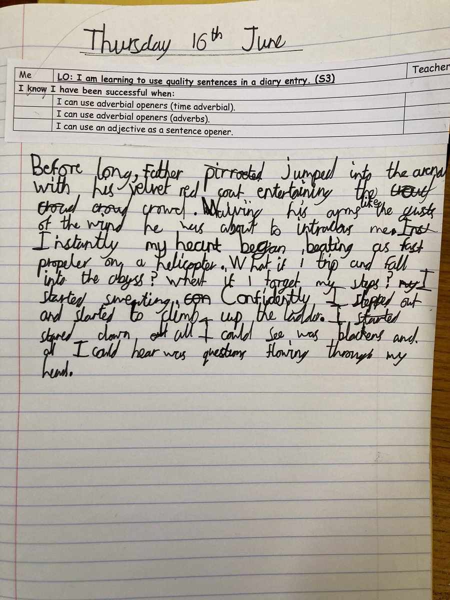 hawthornpri's tweet photo. LKS2 have been writing some fantastic diary entries this week based on βA Victorian Circusβ by E L Norry. It is so lovely to see their awareness of the reader really developing. Well done π₯° #sentencestacking @janeconsidine https://t.co/PPrz8DC97c