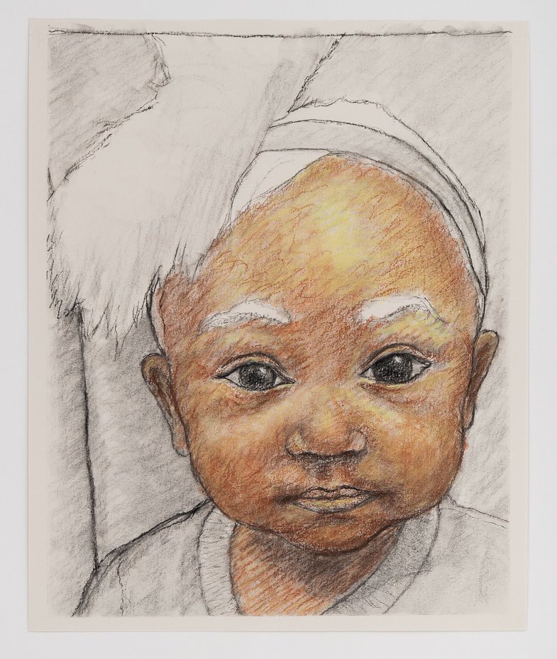 Easy to See That You’ll Get Where You’re Going (I Saw You in Your Mothers Eyes), 2022, Charcoal, Conté &amp; Pastel on Paper, 11 x 8.5  inches 
•••••
On view at <a href="/ArtBasel/">Art Basel</a> Switzerland June 16-19, Booth K9, with <a href="/LehmannMaupin/">Lehmann Maupin</a> 
•••••
#ArcmanoroNiles #LehmannMaupin