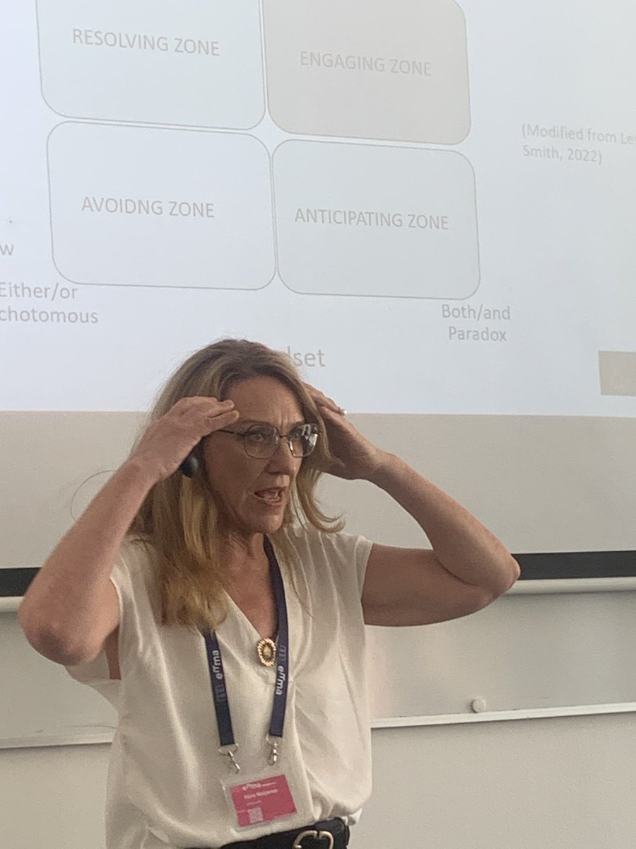 MonaSolvoll's tweet photo. Final presentation for Day 1- excellent and engaging study of paradoxes by @MaijanenPaivi at #emmamunich https://t.co/FheqAtS8mo