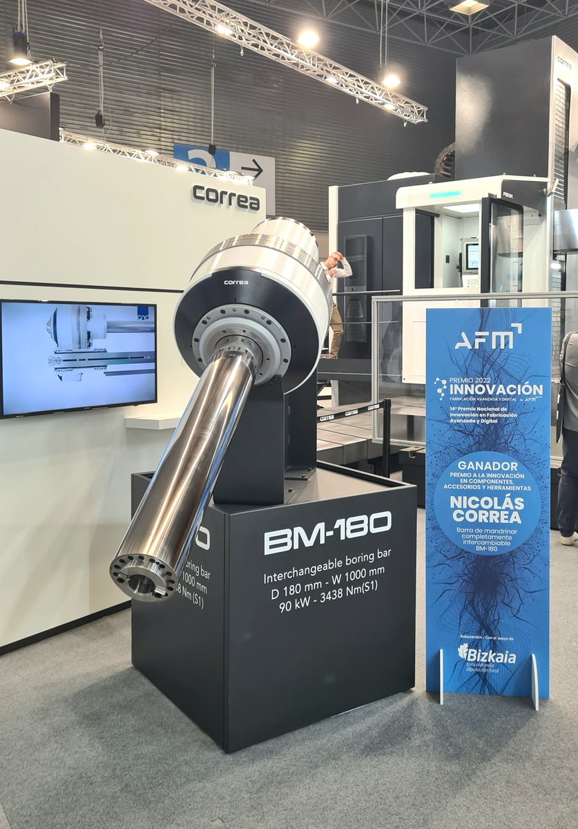 ¡Acabamos de recibir el 14º Premio de Innovación en Fabricación Avanzada y Digital por la nueva barra de mandrinar BM-180!
Queremos felicitar a todo el equipo de Nicolás Correa que ha trabajado durante muchos meses para desarrollar esta solución única en el mercado.