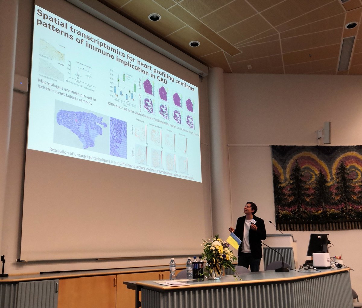 Exciting data from our lab presented by <a href="/EloiSchmauch/">Eloi Schmauch</a> at <a href="/ry_saty/">Finnish Atherosclerosis Society (SATY ry)</a> Annual Scientific Meeting #heart #atherosclerosis #scRNA #spatialTranscriptomics <a href="/suvilinnak/">Suvi Linna-Kuosmanen</a> <a href="/manoliskellis/">Manolis Kellis</a> <a href="/UEF_DPMM/">UEF Doctoral Programme in Molecular Medicine</a>