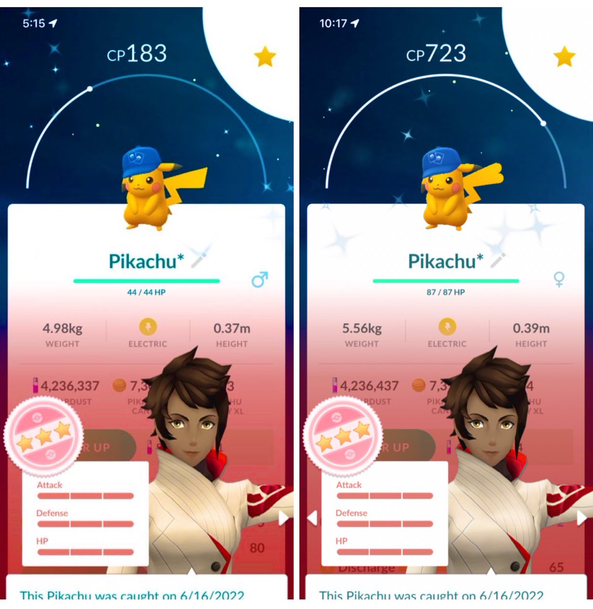 McSkillz76's tweet photo. 🔥🧢✨ShundoHYPE✨🧢🔥

#ShundoPikachu💯

Definitely boosted shiny rate! Gender 🧢 set complete!

#PokémonGo
#ShundoHYPE
#TCG
#TradingCardEvent https://t.co/WHd2e2btkf