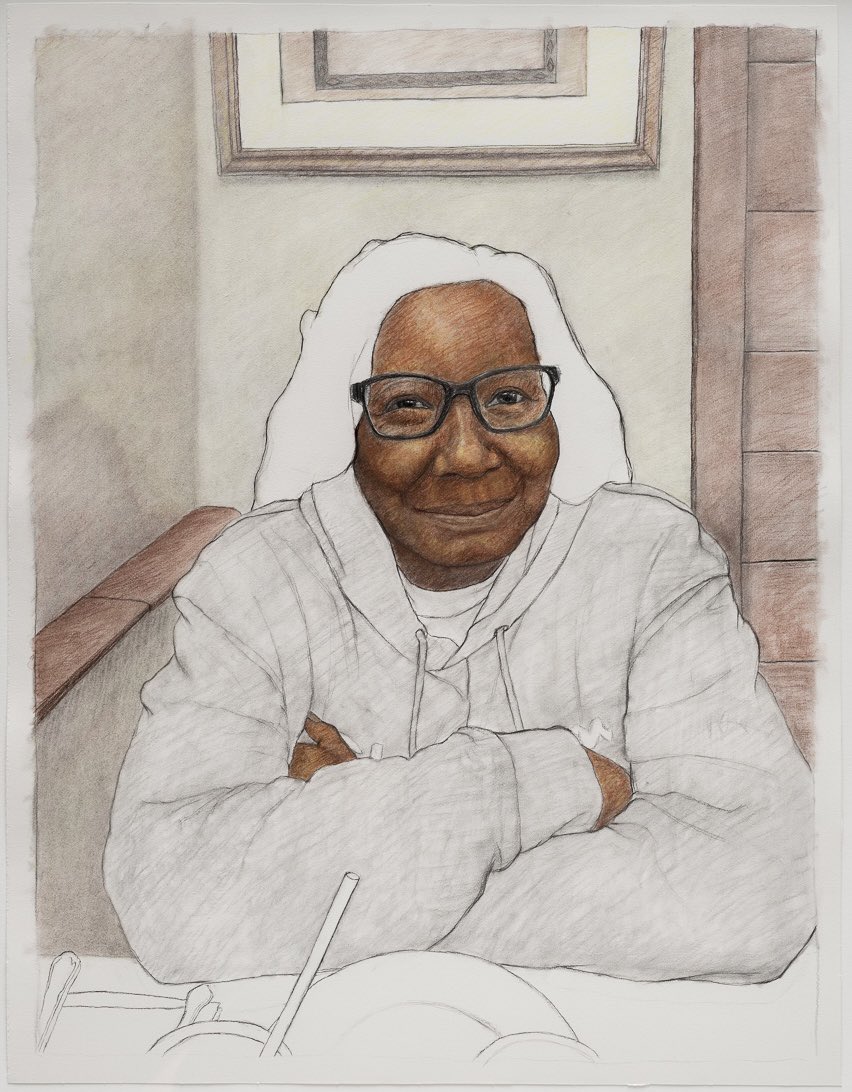 I Promise Not to Scare You With My Tears (Our Last Dinner for a While), 2022, Charcoal, Conté &amp; Pastel on Paper, 36 x  27.5 inches 
.............
On view at <a href="/ArtBasel/">Art Basel</a> Switzerland June 16-19, Booth K9, with <a href="/LehmannMaupin/">Lehmann Maupin</a> 
...............
#ArcmanoroNiles #LehmannMaupin