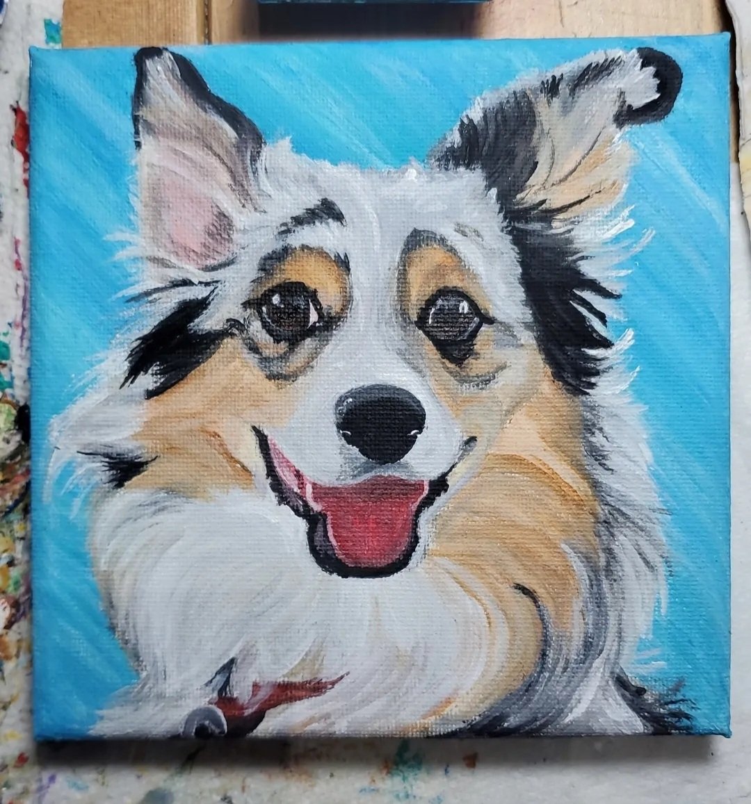 Custom pet portraits for your family, friends, and yourself to showcase your beloved furry friend. #pet #petpainting #petportrait #portraitpainting #canvas #handmade #petlover