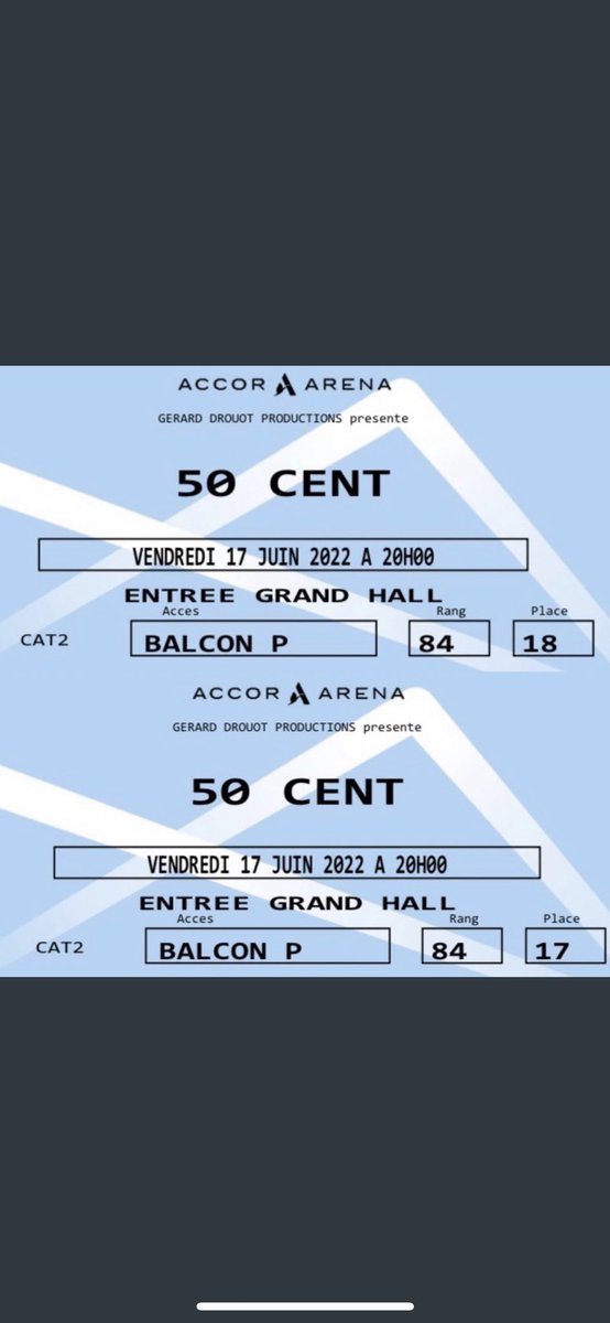 Gils71's tweet image. ⚠️ Deux places à vendre pour le concert de demain ⚠️
Prix des places à perte 🔥 
🙏🏼RT SVP🙏🏼
@Dealabs @pronoland_  @Accor_Arena  @50cent #concert #accorarena #50cent #50centtickets  #50CENT @Mokhtar_TPMPOFF @Cyrilhanouna