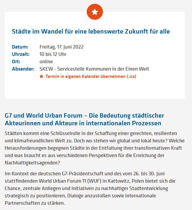 difu_d's tweet photo. #Kommunen 🏙️haben eine Schlüsselrolle bei der Schaffung einer gerechten, resilienten & klimafreundlichen Welt. Wo stehen wir heute global & lokal?📽️Livestream 17.6.22 u.a. mit @klara_geywitz @JochenFlasbarth @opeters2030
#G7 #WorldUrbanForum #Difu
👉https://t.co/tM6IX4l9Ec https://t.co/yw5sbqewg4