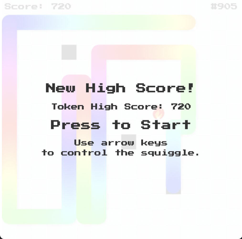 GM 🌤️ Day 3 - High score with my Squiggle Game Token ID #905 <a href="/LITWTF/">$LIT</a> #squigglegame