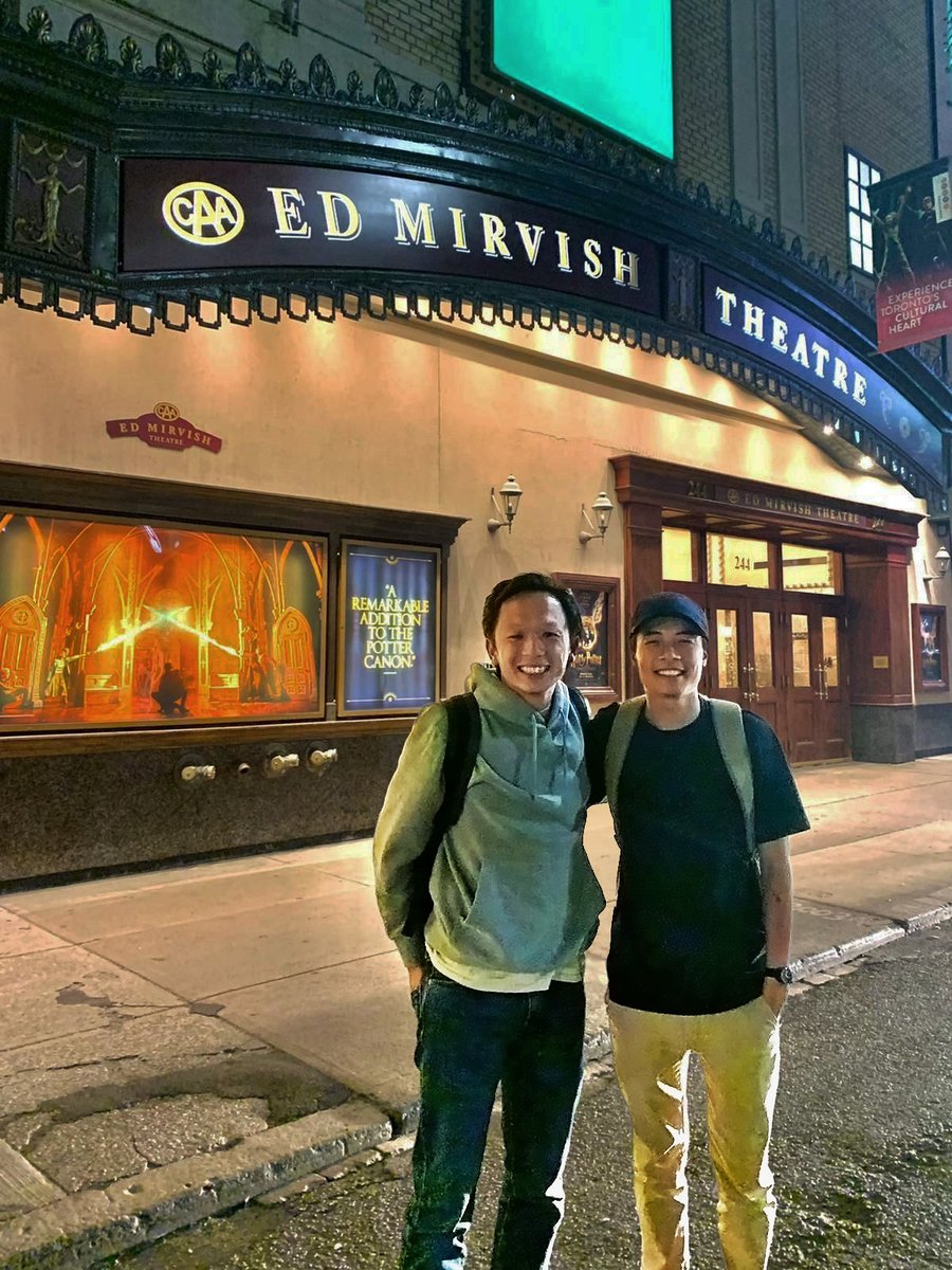 A pair of prefects in Toronto! We’re seeing double Craig Bowker Jr.'s as <a href="/CursedChildLDN/">Harry Potter and the Cursed Child</a>'s Ronnie Lee (<a href="/RonnieLeexD/">Ronnie Lee</a>) visits @CursedChildCAN's Michael Chiem at the CAA Ed Mirvish Theatre.