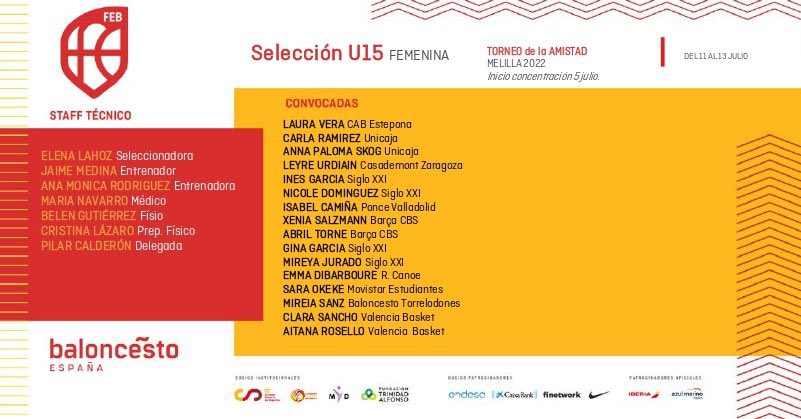 🔵🟡 SELECCIONES

Seguimos de enhorabuena, y es que Isabel Camiña (jugadora) y Belén Gutiérrez <a href="/BelenGutimar/">Belén Gutiérrez M</a> (fisio) han sido convocadas con la Selección #U15F para el Torneo de la Amistad.

Enhorabuena!

#SomosPonce