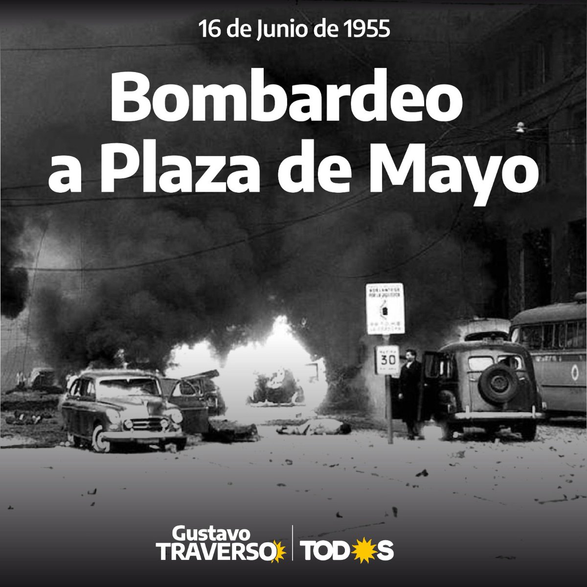 A 67 años del bombardeo a Plaza de Mayo perpetrado por militares y civiles, en una clara demostración de odio y desprecio de los poderosos hacía el peronismo y el Pueblo argentino, dejando el saldo de 300 civiles muertos.

No olvidamos, hoy como siempre #NoNosHanVencido ✌️