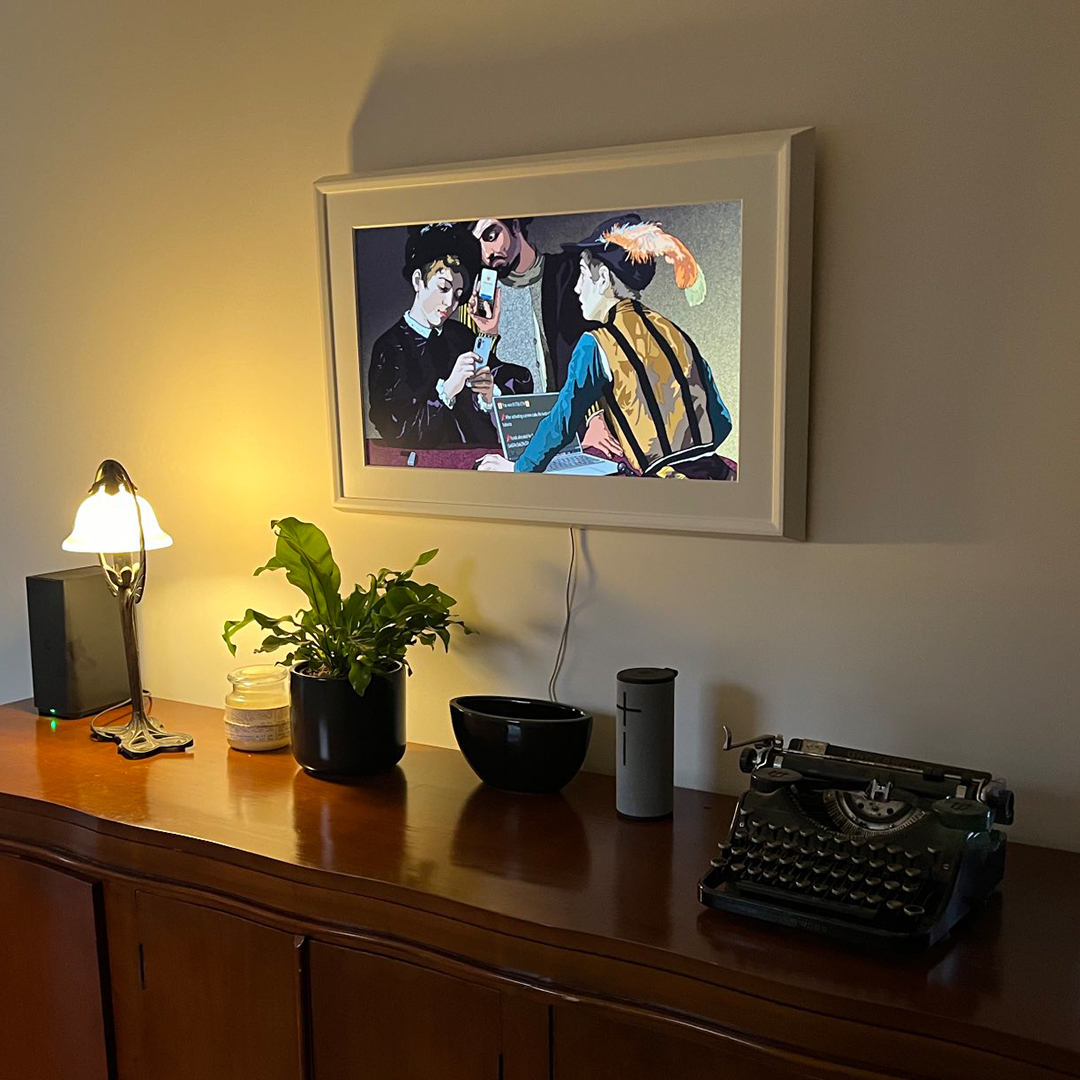 NETGEAR_UKI's tweet photo. Explore masterpieces from the contemporary, classical and NFT worlds with the Meural Canvas. 

PhotoCredit: @jjohnsonAUS
Art: @fabielloart⁦, @GREGMIKE

Learn more: https://t.co/PWG1LSNbcD

#NFT #Meural #MyMeural #SmartHome #InteriorDesign #SmartFrame #DigitalArt #HomeDecor https://t.co/M6WaguBsiR