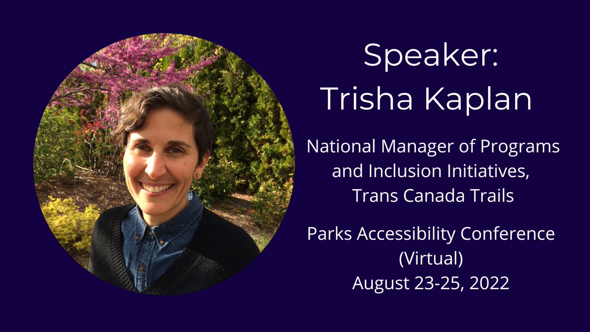 accessparksca's tweet photo. Recognizing the many barriers that prevent full participation, Trisha Kaplan manages national initiatives to remove barriers and make trail opportunities, and the trail sector, inclusive, accessible, safe, and enjoyable for everyone. https://t.co/AfMWZW5TiX