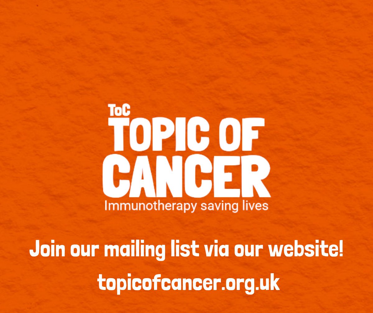 Sign up for our Topic of Cancer mailing list and keep up to date with our news and events!
topicofcancer.org.uk/contact/join-o… 
#topicofcancer #immunotherapysavinglives #surreycharity #volunteering #cancertreatments