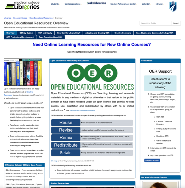 OEWeek's tweet photo. ⤴️ #OEWeek is never over!
From the OEWeek library – today's #spotlight is on
Madison College #OER Guide
created by @fairuselbr @madcollegelib
link 👉🏼 https://t.co/WFBtTgOlWA
#English #madeinMadison #OpenToolkit #collegelife #students #studentlife https://t.co/vxhUkAA0MH