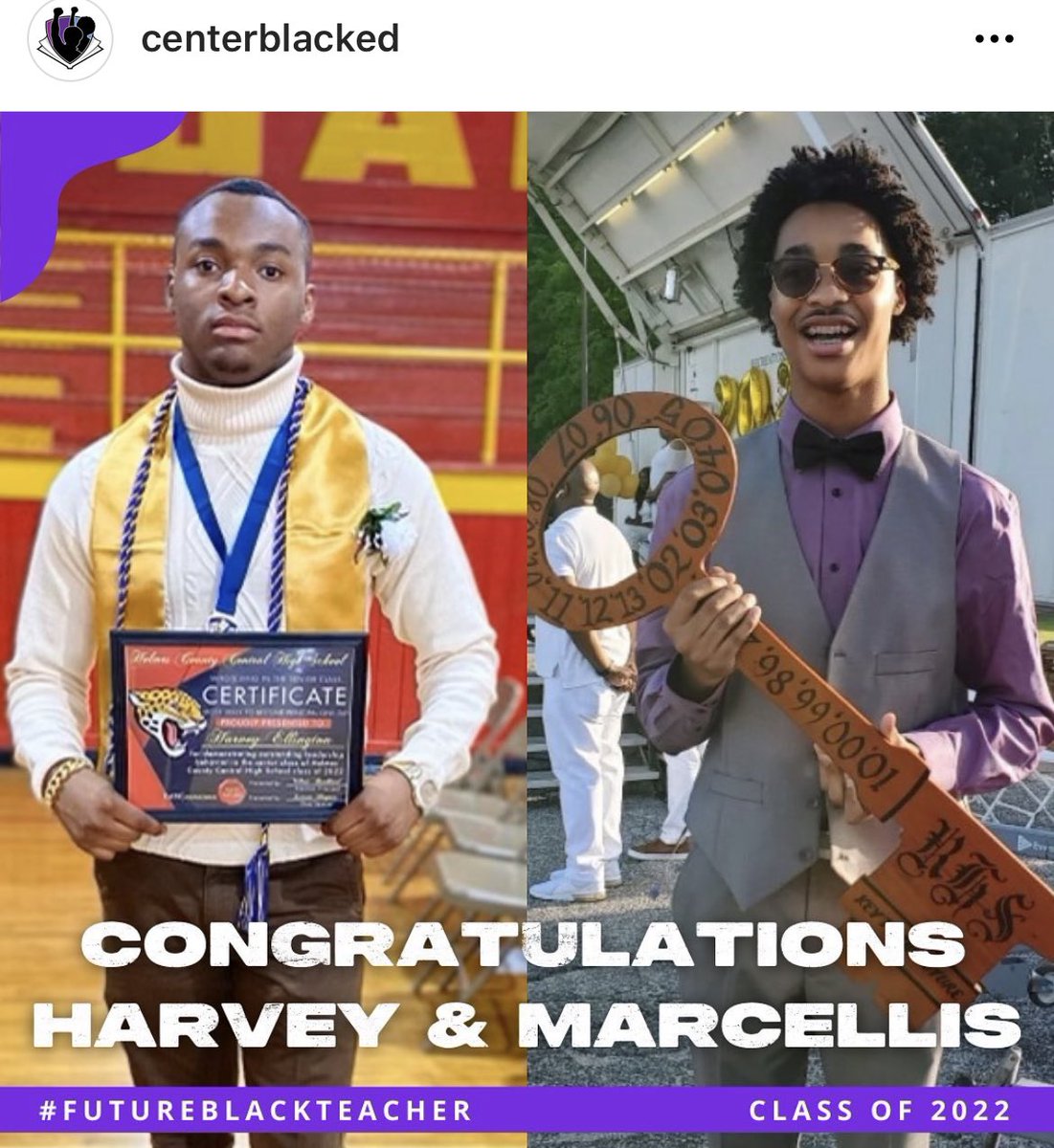 We’re glad to celebrate 2022 HS grad @HarveyEllingto7, heading to @DeltaState and all those working to become a #FutureBlackTeacher, another important campaign led by the @CenterBlackEd!