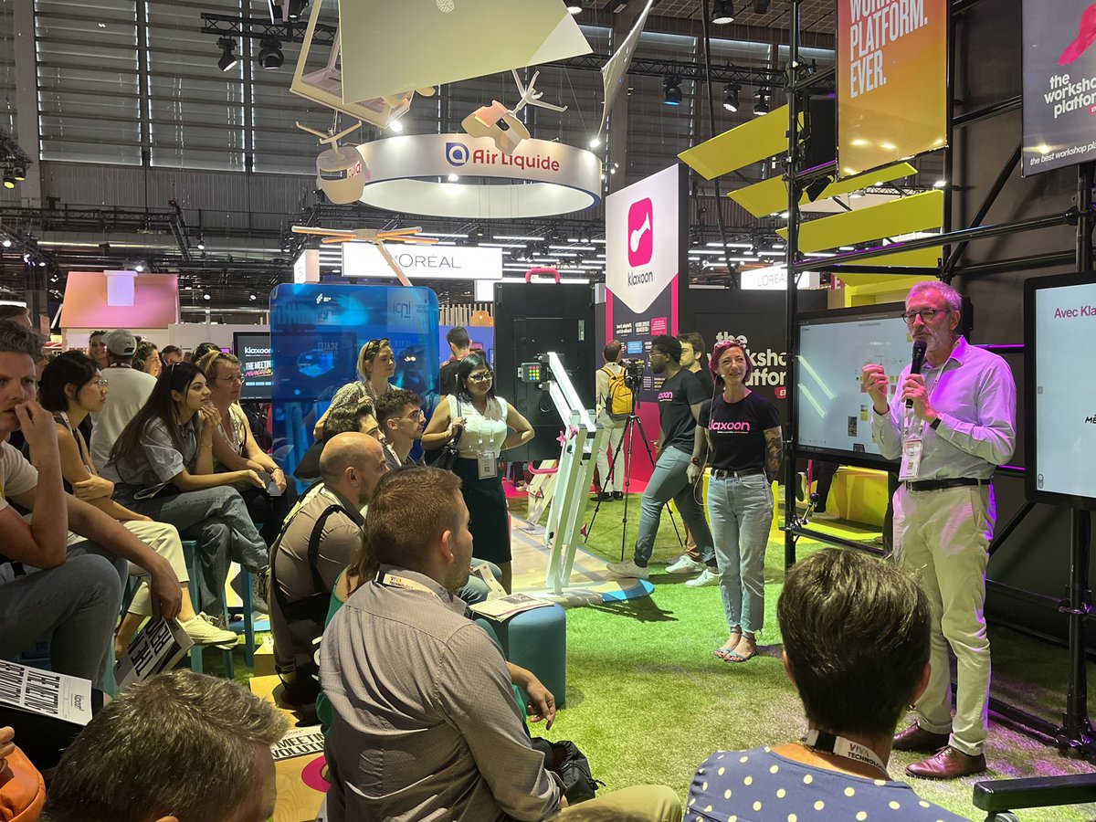 Marc Gigon, Global Digital Advisor chez <a href="/Microsoft/">Microsoft</a>, a remarqué « un gain de temps énorme grâce à #Klaxoon en réunion et permet aussi d’embarquer et d’engager toutes les équipes, même ceux moins à l’aise à l’oral » 🚀
 #VivaTech #MeetingRevolution #Microsoft