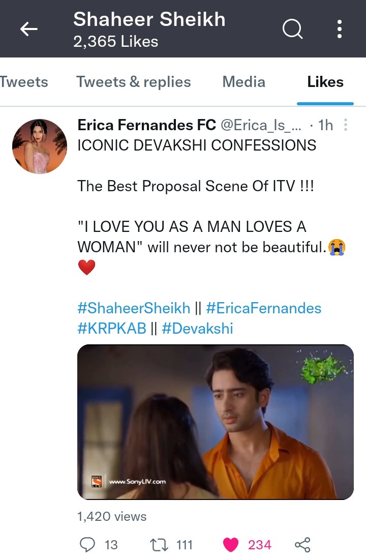Erica_Is_Love's tweet photo. Thank you so much Shaheera...

Seriously he Liked &amp; Retweeted my TWEET...🤩

ICONIC DEVAKSHI CONFESSIONS

#ShaheerSheikh || #EricaFernandes
#KRPKAB || #Devakshi https://t.co/20prfsVNq2