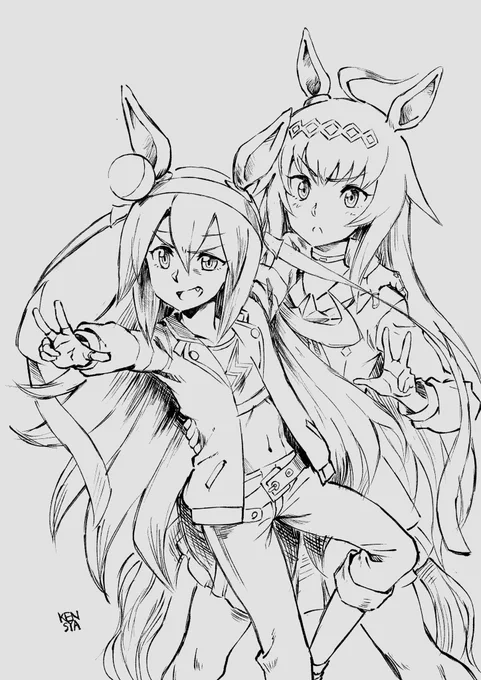 数ヶ月前のオグタマ絵に気に入らないところがあったのでリベンジ。 