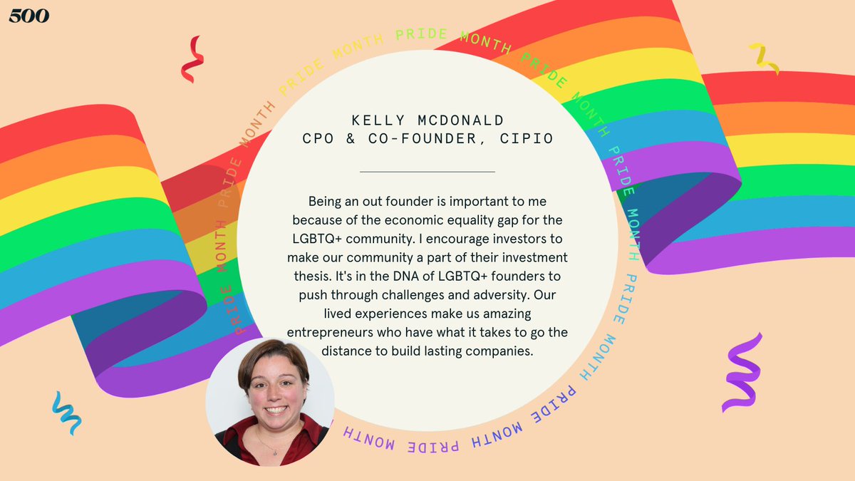 #PrideMonth Kelly McDonald, CPO and Co-founder, CIPIO.ai (acquired #500portfoliocompany <a href="/WeKyndooit/">Kyndoo</a>) 

#PrideMonth2022 <a href="/theonlykmac/">Kelly McDonald</a>