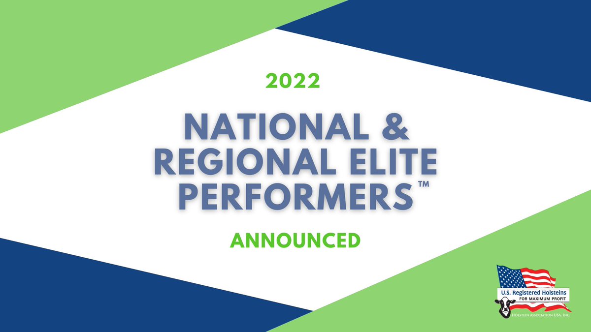 Help us congratulate breeders and owners with animals on the National &amp; Regional Elite Performer Lists!

Visit holsteinusa.com/awards/animals…  and click on "Elite Performers" to view the 2022 honorees!