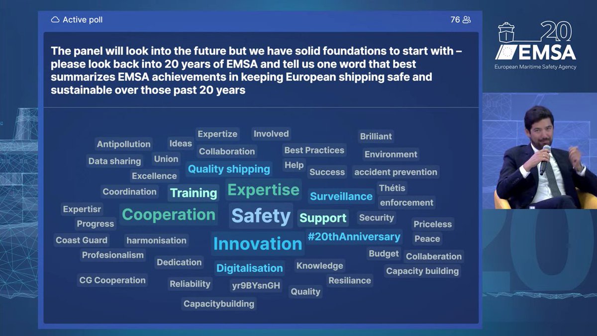 "<a href="/EMSA_EU/">European Maritime Safety Agency (EMSA)</a> has been a game changer and has delivered on safety, digitalisation &amp; capacity building. It has brought and continues to bring #trust in a period of fragmentation.  #Safety is an engrained value in EU policy and in the operational side" - <a href="/sotirisraptis/">Sotiris Raptis</a> at #EMSA20years