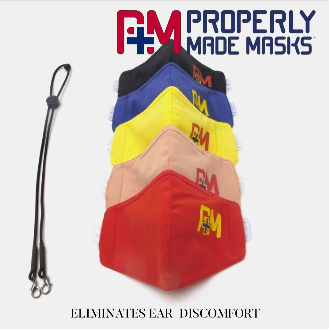 ProperMasks's tweet photo. 😷Unique Patented Designs to eliminate ear discomfort 🛒 Shop now 🖥https://t.co/Z6eGbC9RRi #masks #colors #eardiscomfort #patented #unique #protection #safety #properlymademasks https://t.co/hnOT6oq3vV