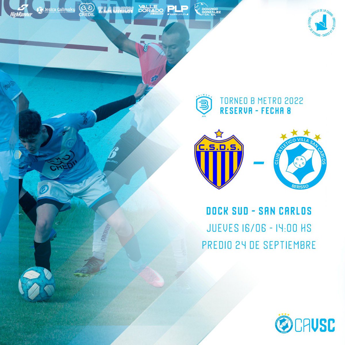 VSCJuveniles's tweet photo. 💪 BUSCANDO LEVANTAR

🚌 Después de dos caídas en fila, la Reserva villera buscará volver al triunfo, cuando visite desde las 14 a Dock Sud. El partido, que se disputará en el Predio 24 de Septiembre, será válido por la octava fecha del Torneo de la B Metro. https://t.co/Gvsy9VUBwY