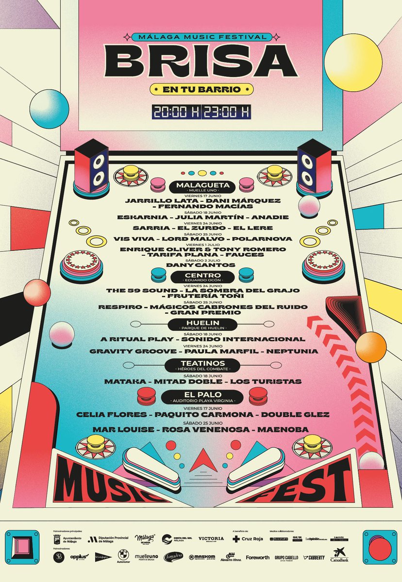 Brisa en tu Barrio, de <a href="/festival_brisa/">Brisa Festival</a>, refuerza su apuesta por los artistas malagueños con un cartel que incluye a 40 bandas locales como Sarria, <a href="/celiafloresss/">CELIA FLORES</a>, <a href="/Eskarnia/">Eskarnia</a>, <a href="/visviva__/">Vis Viva</a>, Polarnova, <a href="/jarrillolata/">Jarrillo Lata</a>, <a href="/elzurdorock/">ALEX EL ZURDO</a>, <a href="/juliamartin_yes/">JuliaMartín</a> o Mar Louise👉brisafestival.com