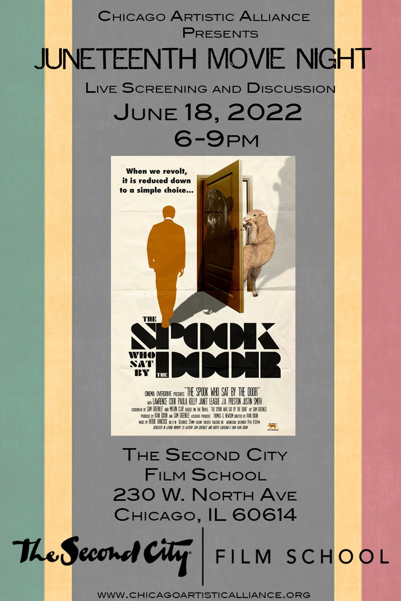 railroad_tracks's tweet photo. Movie Night is a celebration of historic underrepresented films, tv shows, directors, documentaries and other various forms of film based media. 

The Spook Who Sat By The Door 

Written by Sam Greenlee 

Directed by Ivan Dixon 

SIGN UP 

👇🏾👇🏾👇🏾

https://t.co/g83JuPUVm1 https://t.co/7xB43MzfIF