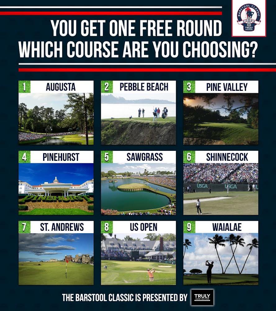 Barstool Sports on Twitter "You get one free round of golf, which one of these courses are you
