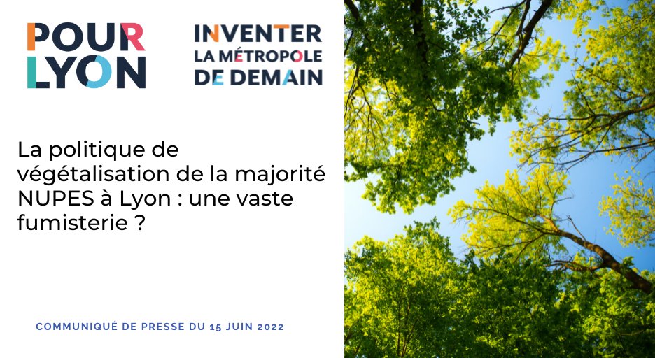 ⚠️⚠️ La politique "nature en ville" de la majorité NUPES à la <a href="/VilledeLyon/">Ville de Lyon</a> s'arrange avec les chiffres et n'a d'ambitieuse que sa communication ⚠️⚠️
👉 Retrouvez notre communiqué de presse : urlz.fr/izJ8
