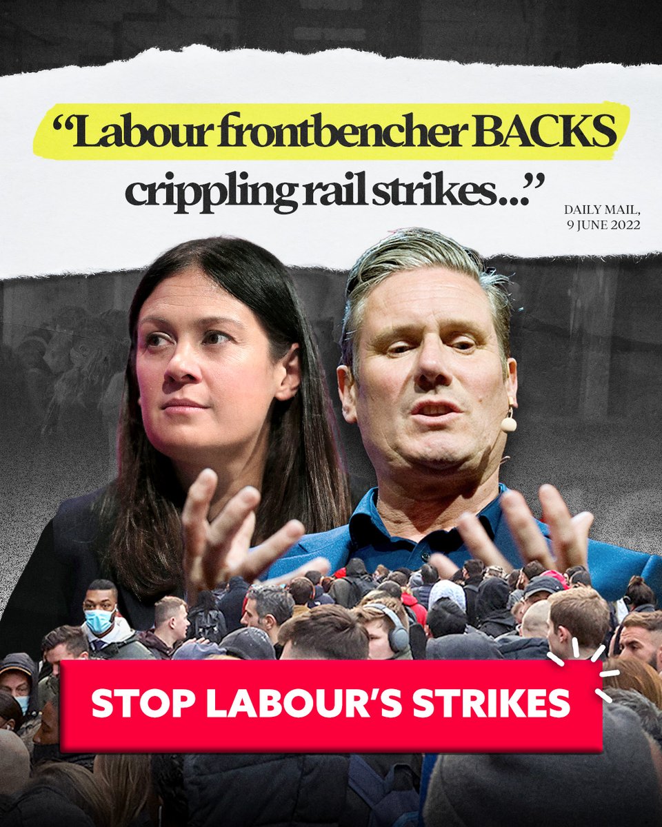 🥀 Keir Starmer's own MPs back the week of rail chaos - with no concerns for the commutes 𝙘𝙖𝙣𝙘𝙚𝙡𝙡𝙚𝙙, operations 𝙙𝙚𝙡𝙖𝙮𝙚𝙙 and businesses 𝙞𝙢𝙥𝙖𝙘𝙩𝙚𝙙. 5️⃣ days to go - we must #StopLaboursStrikes: action.conservatives.com/survey/stop-th…