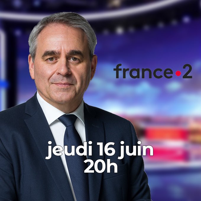 Je serai ce soir l’invité du #JT20h de @France2tv à partir de 20h.
