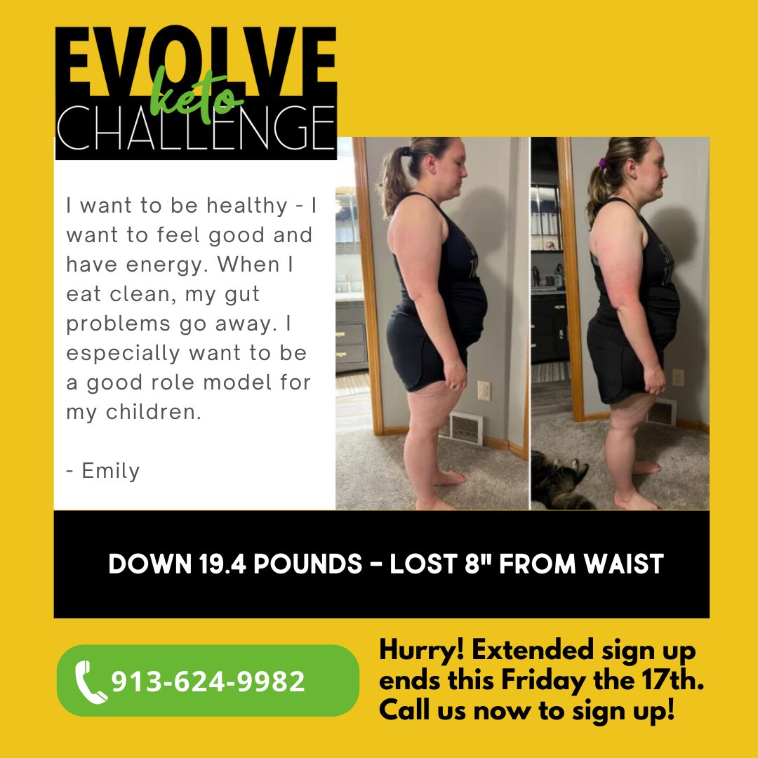eattoevolve's tweet image. 👋 Looking for your sign to take charge of your health? Here it is! Call today (913-624-9982) to sign up for the next Keto Challenge that starts Monday!
🚨 ONLY 20 SPOTS LEFT 🚨
#eattoevolve #keto #ketochallenge #ketodiets #kclocal #kc #ketosis