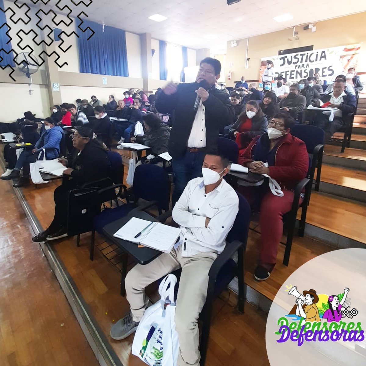 RDefensores's tweet photo. 👨‍🌾👩‍🌾 Ya se inició el segundo día del Encuentro Nacional de Defensores/as con la evaluación de los participantes sobre el 1er día del encuentro
▶️Hoy se realizará la velada cultural desde las 5 pm 
📌 Plaza San Martin
Únete a los defensores y defensoras
#JusticiaParaDefensores 🙌 https://t.co/qPvttYtaTr