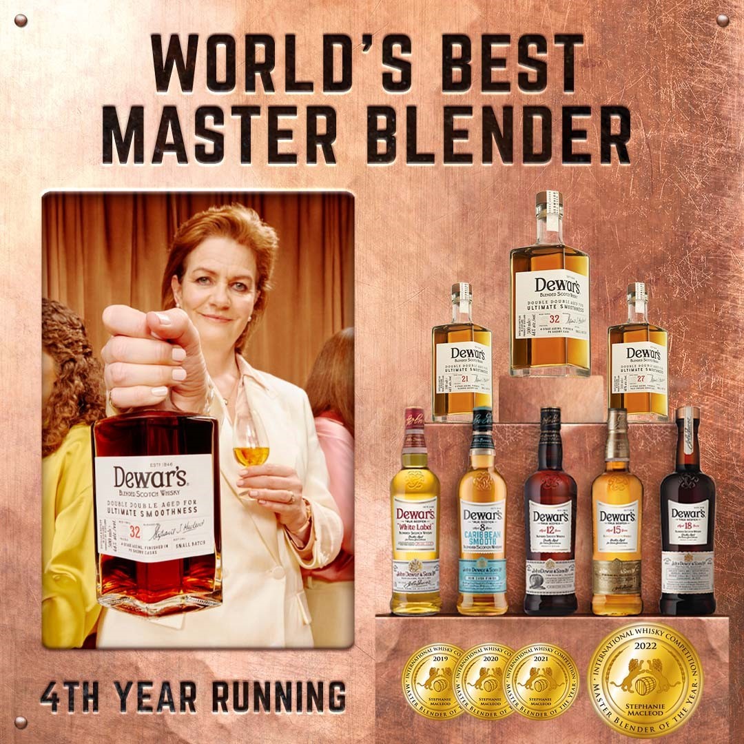 BacardiLimited's tweet photo. Congrats Stephanie @smacleod4 on being IWC's #MasterBlenderoftheYear” 4 yrs in a row! So proud to see you &amp; @dewars consistently serve our consumers the most awarded blended #Scotchwhisky in the world. Cheers to setting an inspiring path as a woman in our industry &amp; the world. https://t.co/iPLBalqbIp