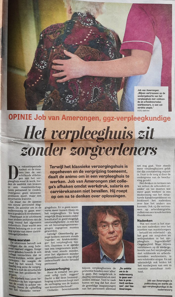 De #vakantieperiode nadert en de rooster van verschillende afdelingen in het #verpleeghuis, bieden de aanblik van kraters in een maanlandschap ..
