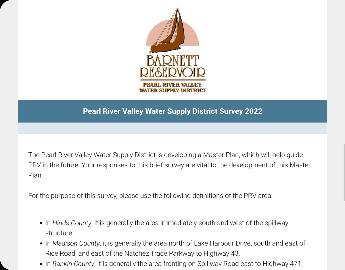MerckTeam's tweet photo. | Rez Master Plan Update Survey |
PRVWSD – Officials with the Pearl River Valley Water Supply District are working to update their Master Plan for land and facility development...
To take the survey, visit 🔗 https://t.co/JVwPenSqOc.   
#prvwsd #masterplan #communityinput https://t.co/VM6rQx89yd