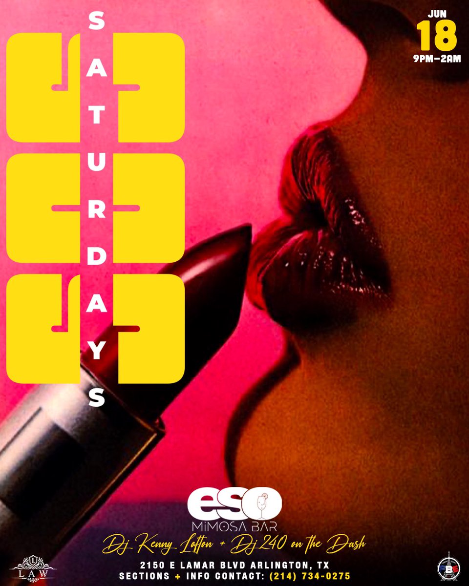 hauserg01's tweet photo. YKTV Every Saturday #SOSSATURDAYS 

French Boys x @law578_ 

2150 E Lamar Blvd
Unit 120
Arlington, TX 76006
United States

DJ Kenny Lofton + DJ 240 on the dash for the 1’s &amp; 2’s 

Sections, Drink Specials, Hookah, &amp; Food
#esomimosabar #arlingtontx #dallastx #nightlife https://t.co/jJhZp5hUaL