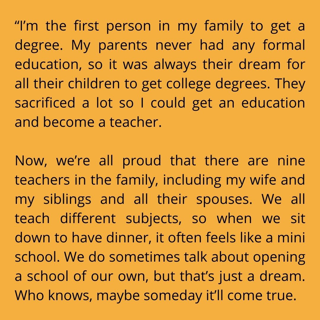 Meet Ahmed, one of the many wise #TeachersOfDubai 'When we sit down to have dinner, it often feels like a mini school.'