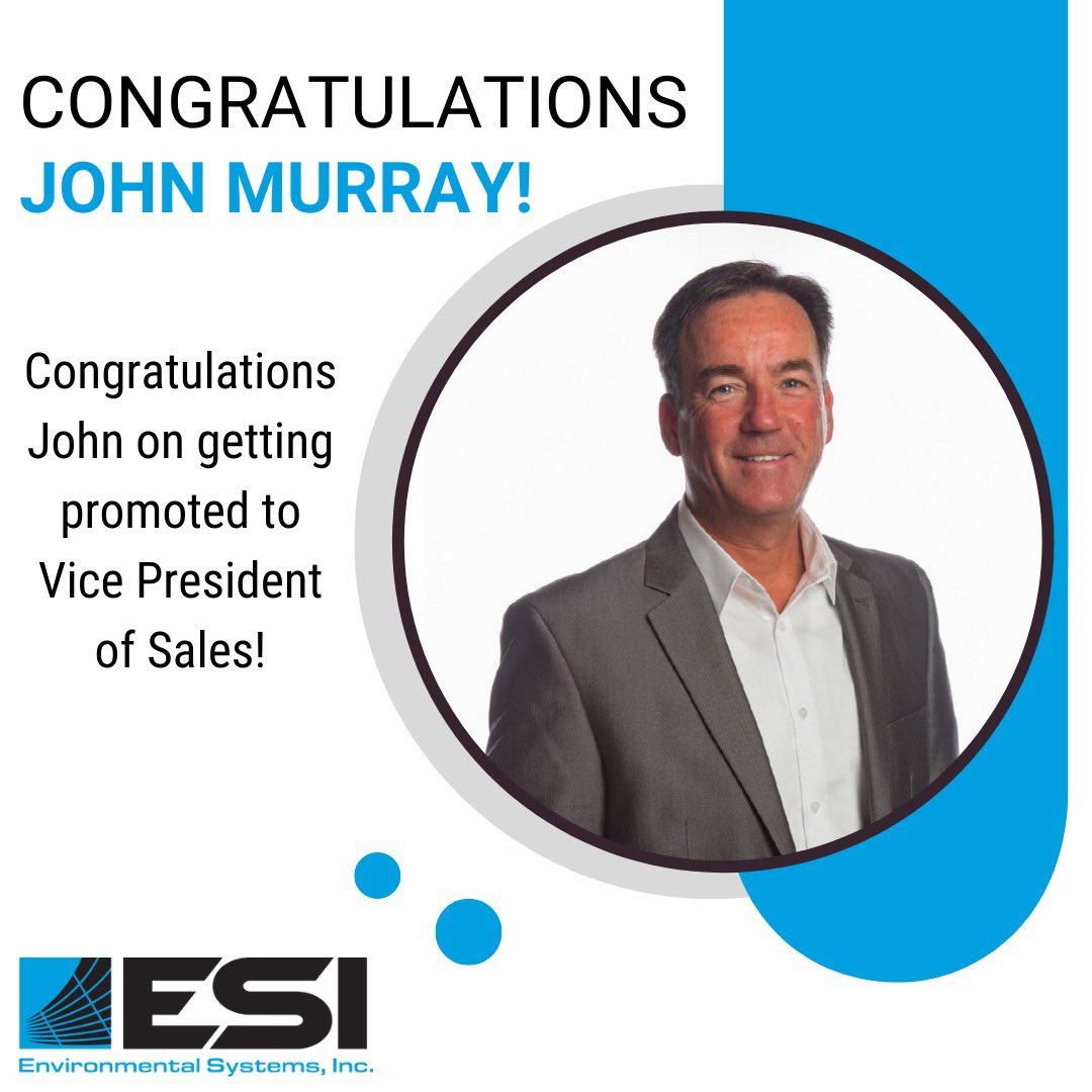 Congratulations to John Murray on getting promoted to VP of Sales! John has worked for many years as a sales engineer, designing and estimating various mechanical systems. He will continue his hard work in leading the construction sales team in the years ahead. Nice work John!