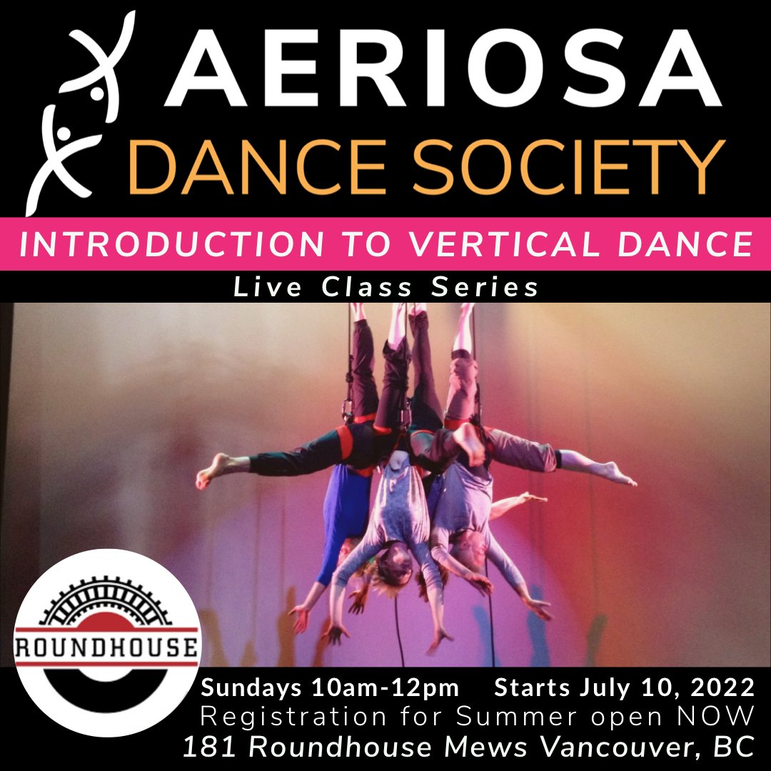 Aeriosa Vertical Dance Summer Class Series - mailchi.mp/ab8e08e56eab/a…
Starts July 10, 2022
Registration is NOW Open

#aeriosadance #verticaldance #verticaldancetraining #liveclass #verticaldanceclass #verticaldancecourse #fly #roundhousecommunitycentre   #verticaldancenetwork