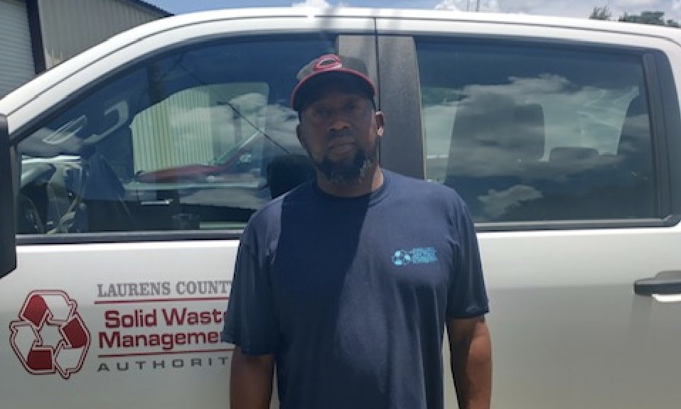 Waste &amp; Recycling Workers Week Shout Out to Terrance Rozier of the Laurens County SWMA. Terrance, better known as "Cocoa," is a dedicated employee willing to do any job put before him. He is fully cross trained on every job at the landfill, composting operation, and recycling fa