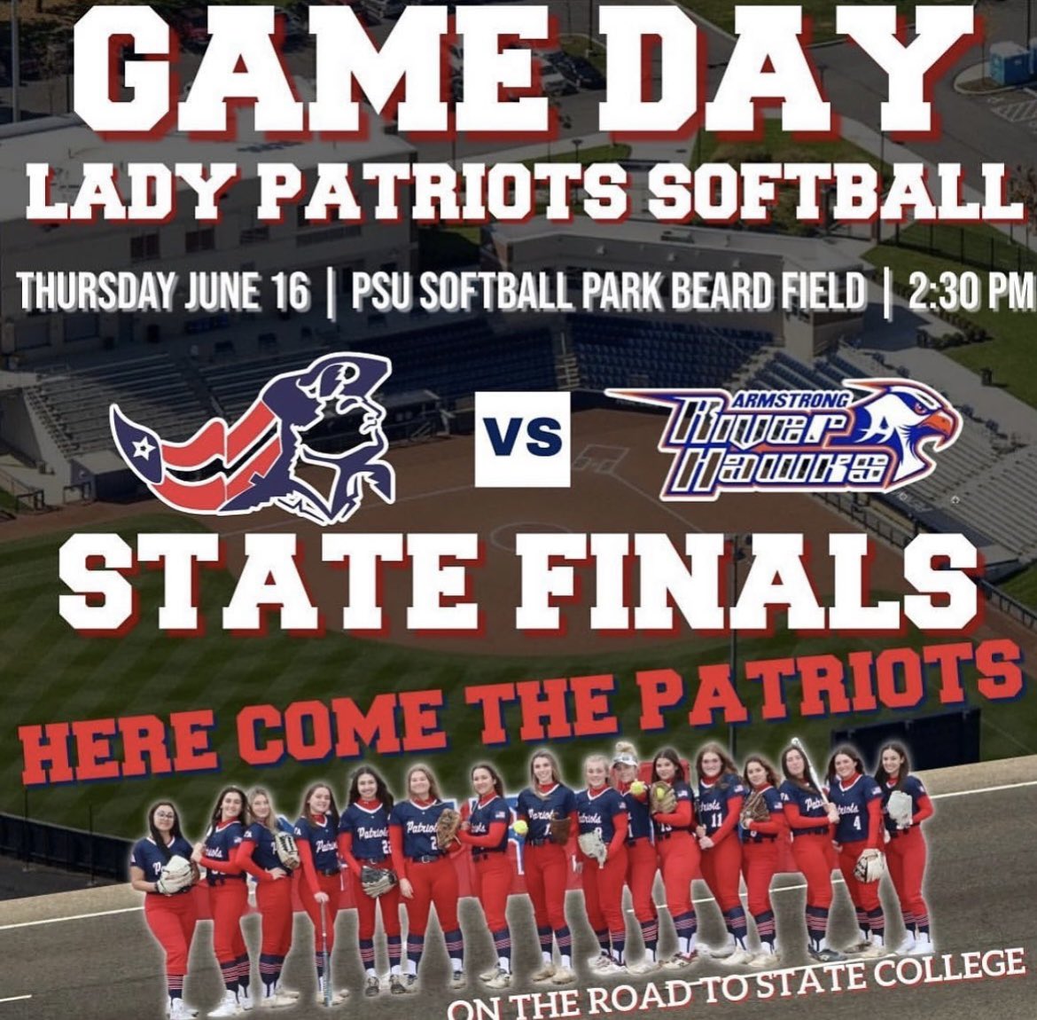 Good Luck to our Lady Patriot Softball Team today in State College!
Bring the 🥇 back to Pittston! 
#StateChampionship