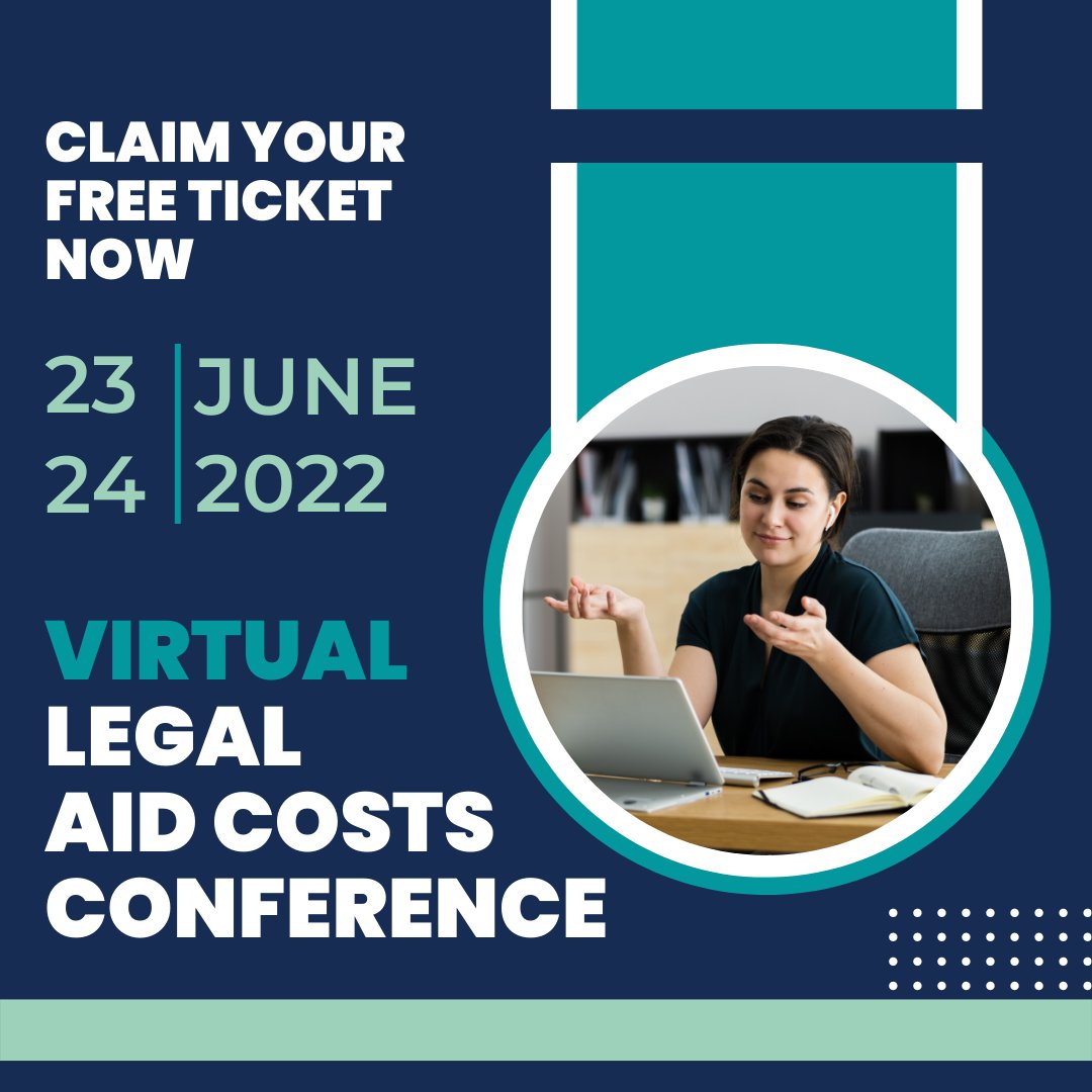 There is still time to claim your free ticket for our Legal Aid Costs Conference with only one week to go. Our team of experts have provided fantastic recorded sessions on legal aid costs. 

Get your ticket now: eventbrite.co.uk/e/free-virtual…

#BHConference #LegalAidCosts
