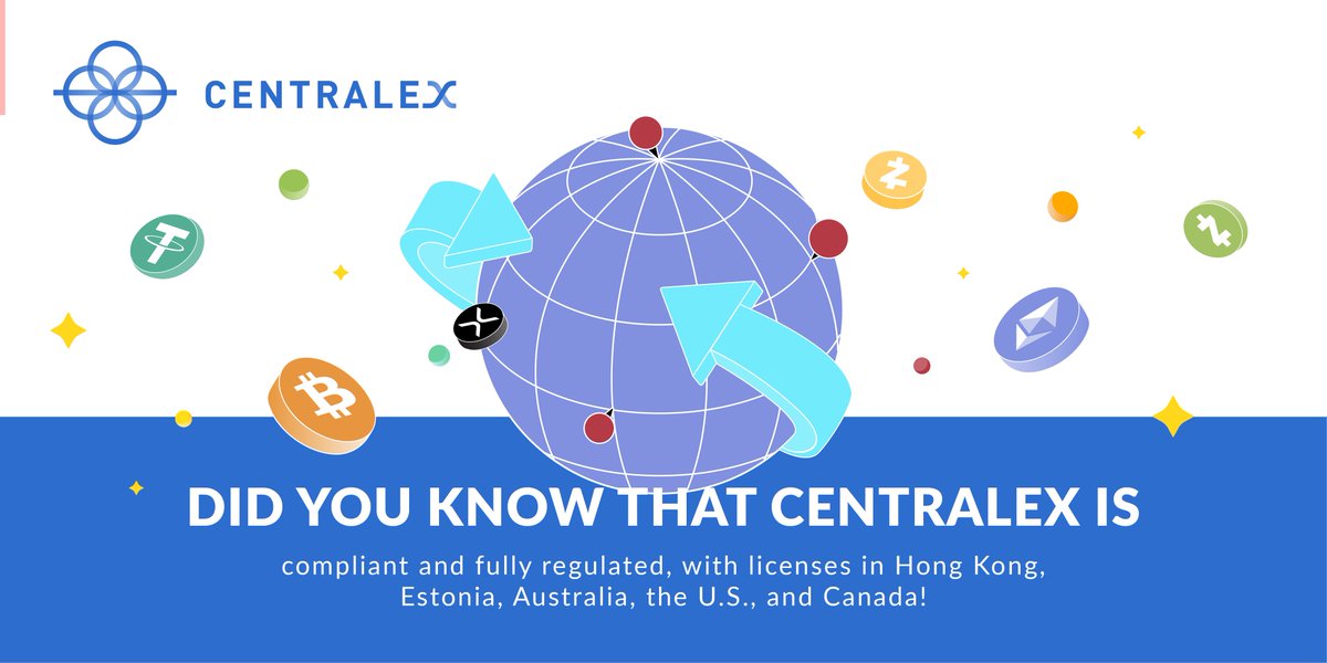 Did you know?

#Centralex is fully regulated, with licenses in Hong Kong, Estonia, Australia, the US and Canada!

#Regulations #MSB #Compliance #Crypto